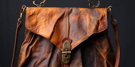 wrinkled leather bag
